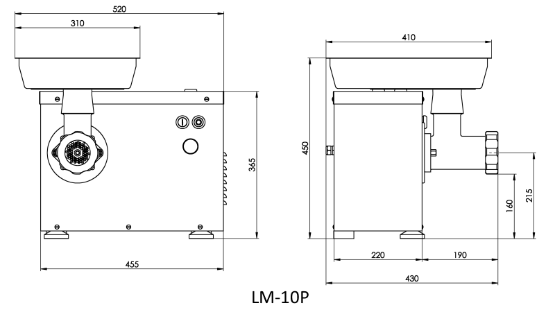 KT Lihamylly LM-10, 3-vaihe jalkakytkimellä