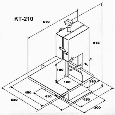 KT-210 RST, kiinteä pöytä, 1-vaihe