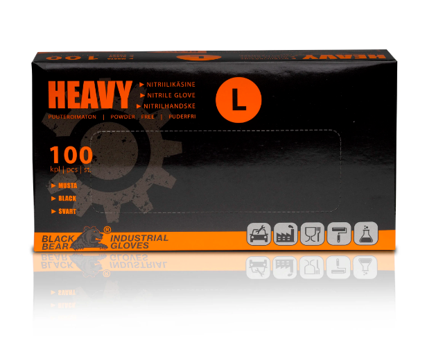 Black Bear Heavy nitriilikäsineet 100 kpl