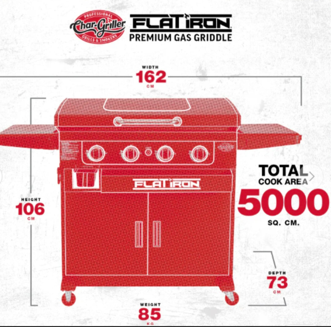 Char-Griller® Flat Iron™ Premium 4-polttimon kaasukäyttöinen parilagrilli. Ilmainen toimitus!