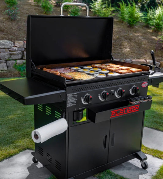 Char-Griller® Flat Iron™ Premium 4-polttimon kaasukäyttöinen parilagrilli. Ilmainen toimitus!